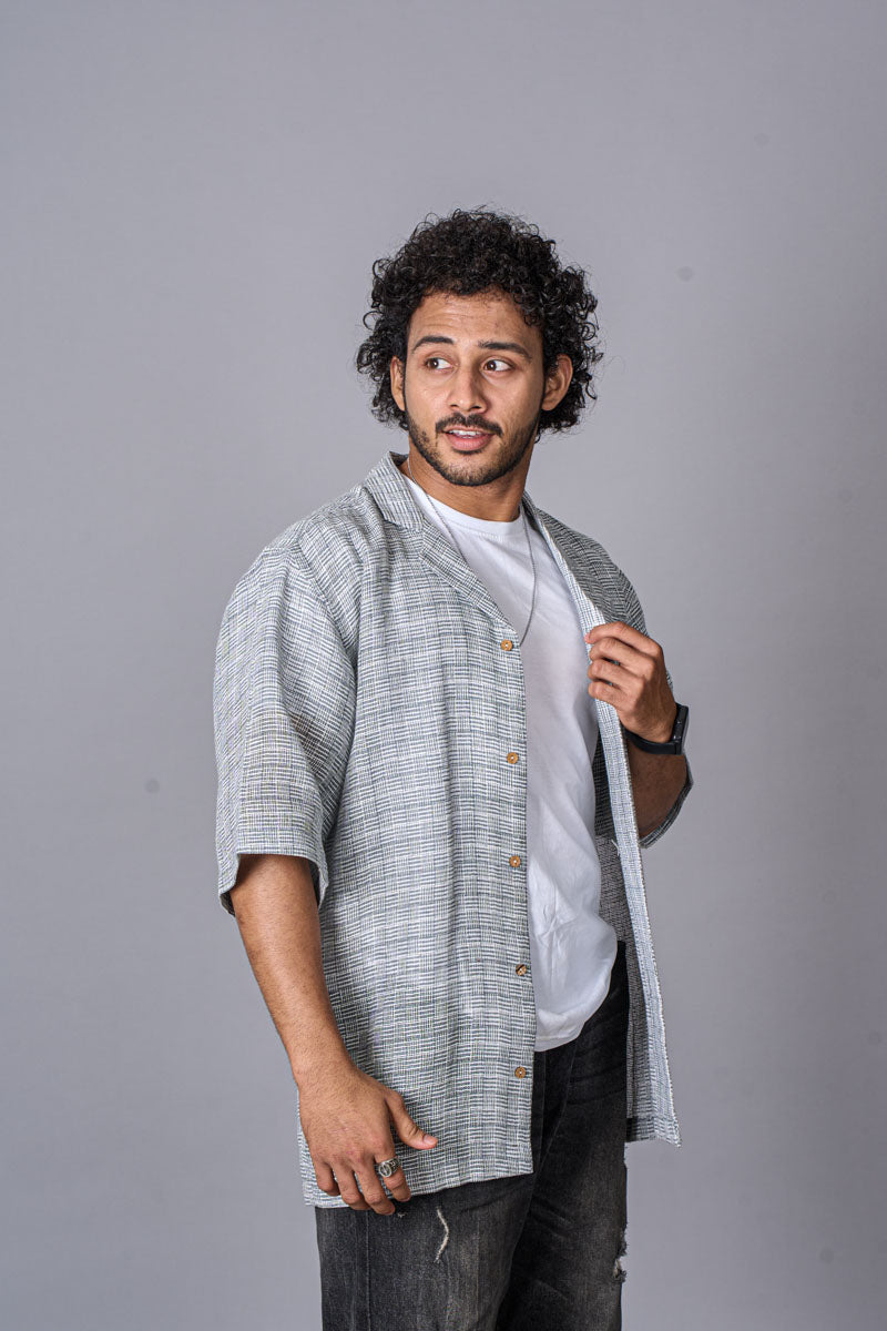 Stone Grey Jute Shirt - Mens