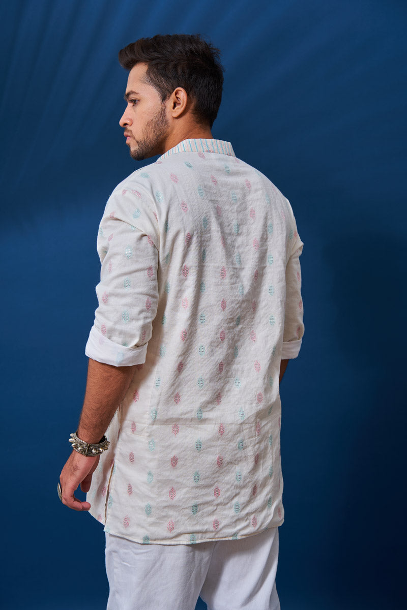 Fasal, Off-white short kurta - Back