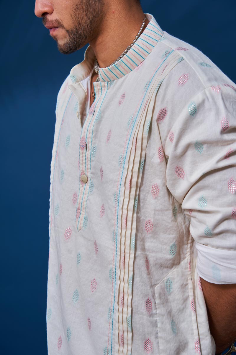 Fasal, Off-white short kurta - Side