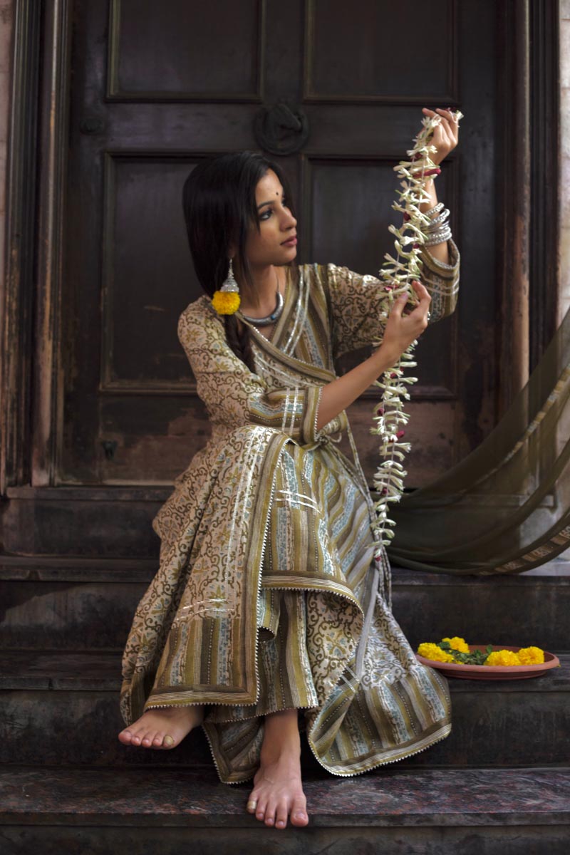 Gajara - Olive Long Kurta