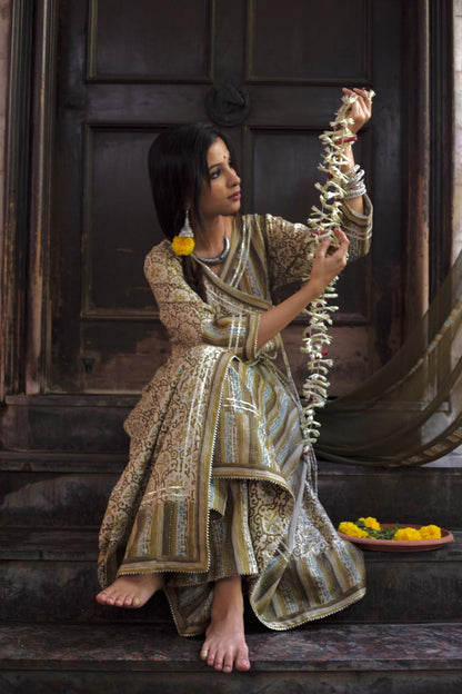 Gajara - Olive Long Kurta