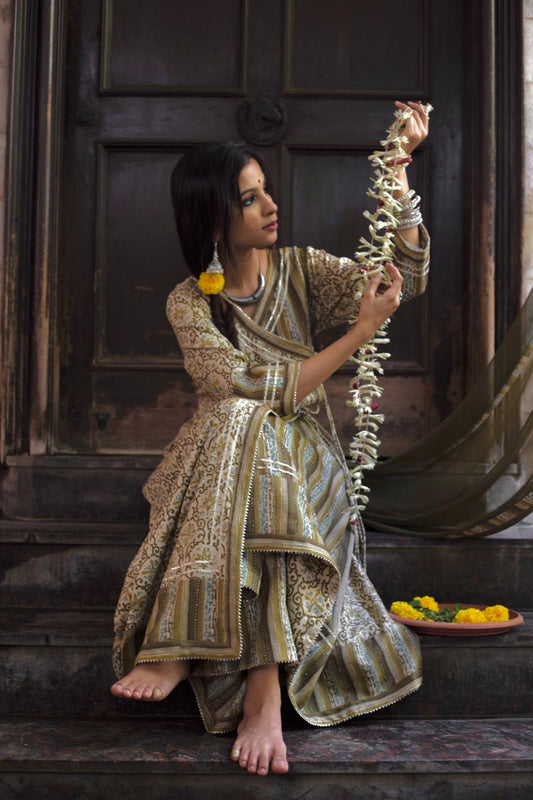 Gajara - Olive Long Kurta