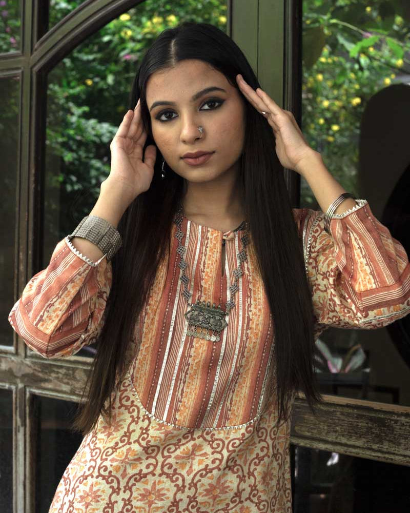 Pacheli, Peach Long Kurta