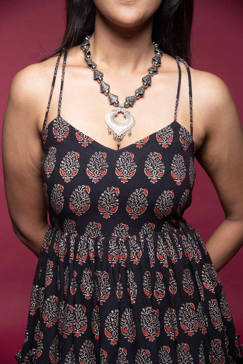 Strappy Tiered Dress - Close Up